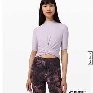 lululemon Lavender Short Sleeve Nulu Top size 8 never been worn